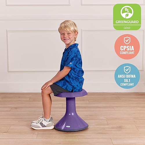 Miniatura 95 de ECR4Kids - Taburete oscilante activo ACE para niños y adultos, aula flexible y asientos en el hogar Verde,Berenjena,Verde (Grassy
