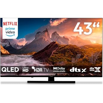 MEDION 108 cm (43 inch) QLED TV (Smart TV, 4K, Dolby Vision HDR, Prime Video, Disney+, Dolby Atmos, DTS X, Compatible with Go