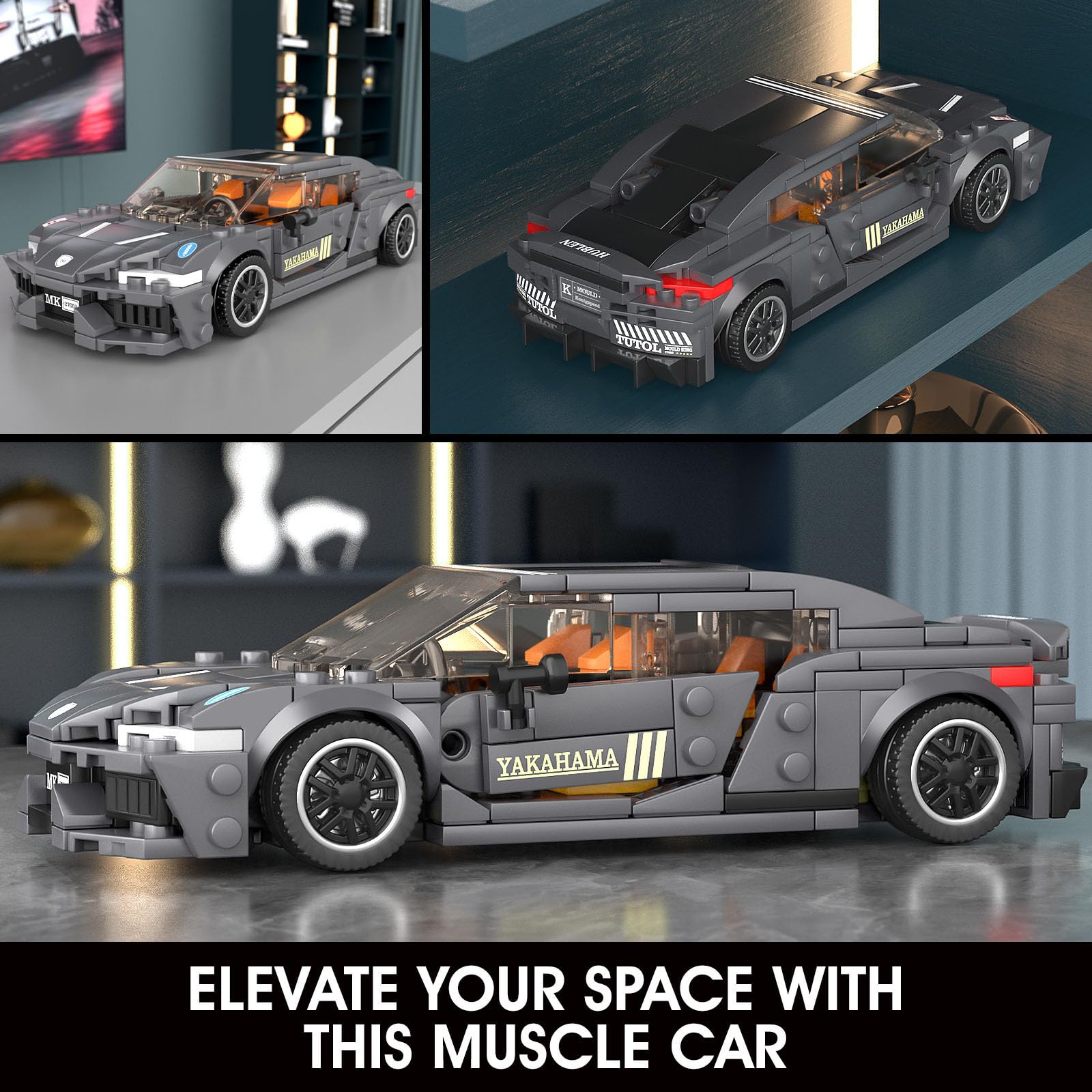 Mould King Set Costruzioni Auto Sportiva Agera RS - 389 Pezzi Con Vetrina Acrilica, Modello Supercar Per Bambini 8+ Anni