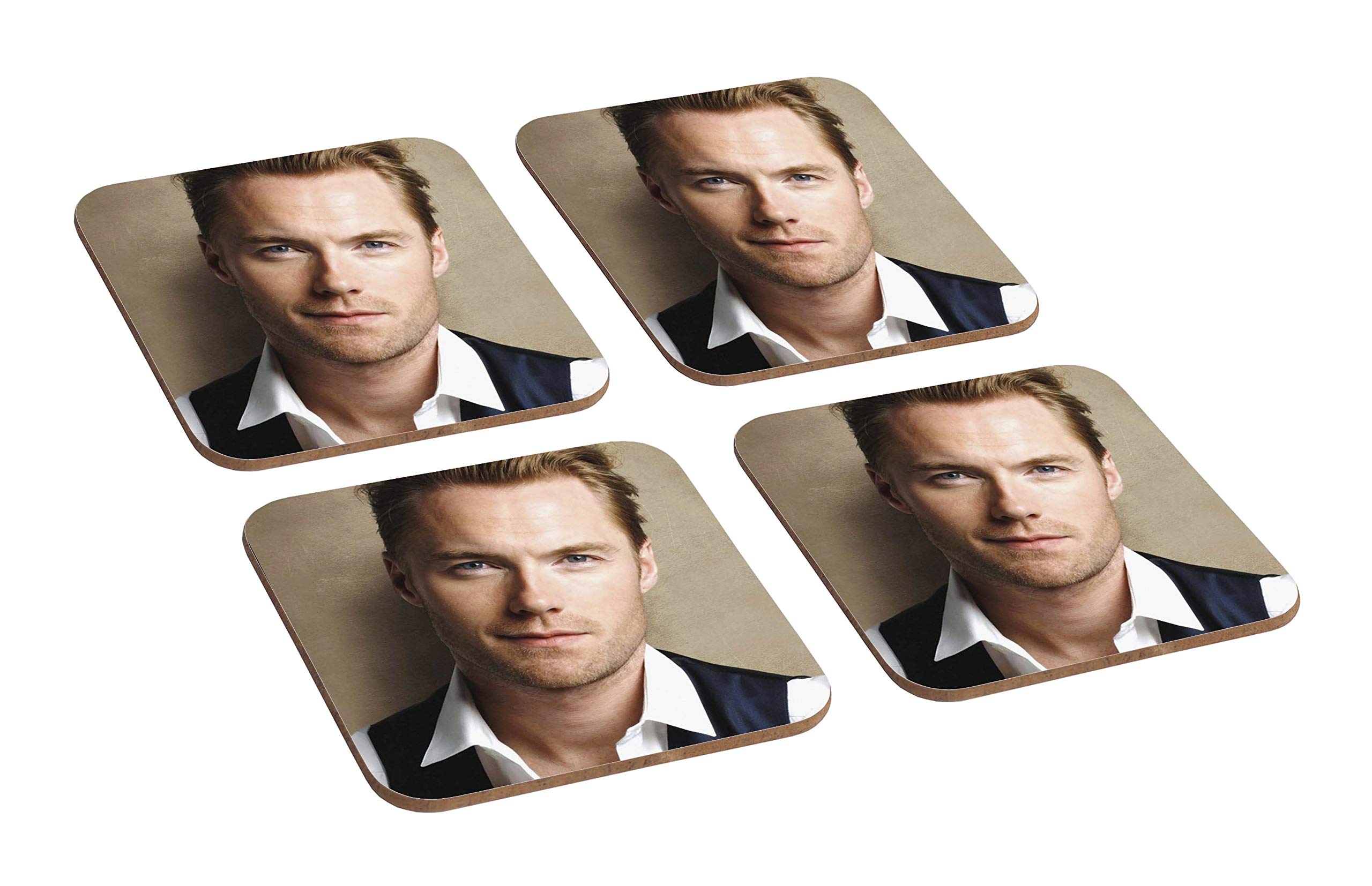Mugmart Ronan Keating Young 4 Piece Wooden Coaster Set