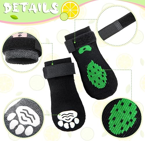 Miniatura 3 de Paquete de 16 calcetines antideslizantes para perros, calcetines antideslizantes para perros pequeños y medianos, control de tracción,