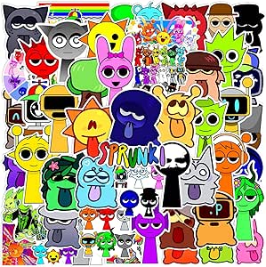 50Pcs Sprunki Stickers for Kids, Rhythm Box Puzzle Games Stickers ...