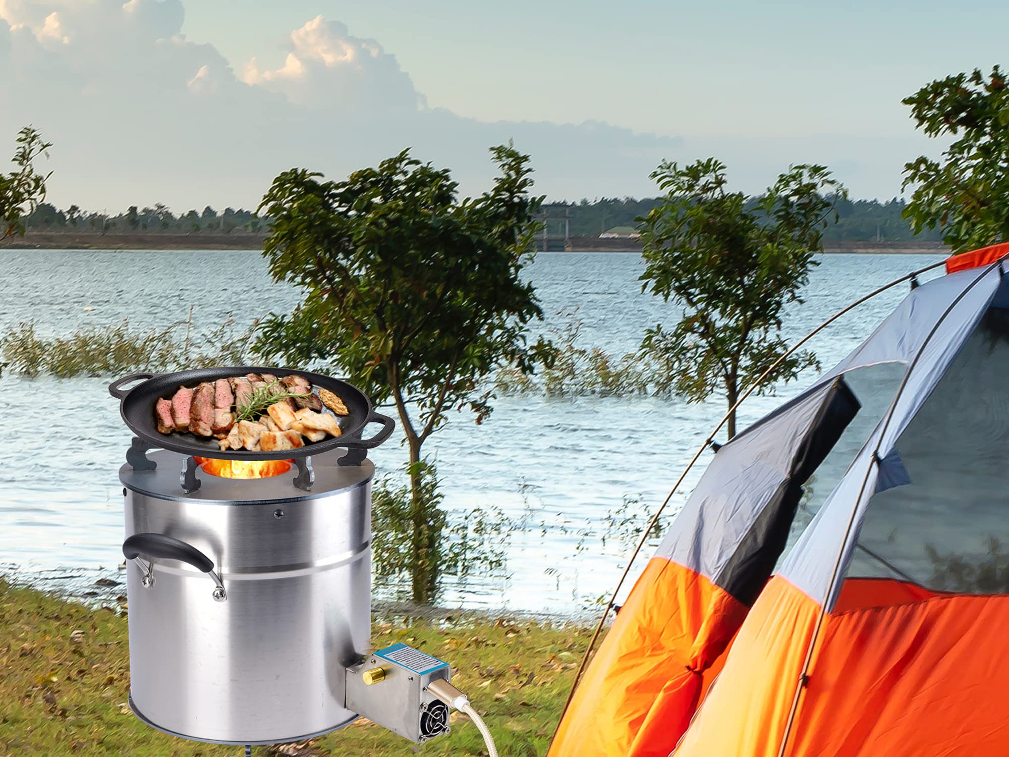 TAFEIDA smokeless camping gasifier rocket stove is a portable outdoor