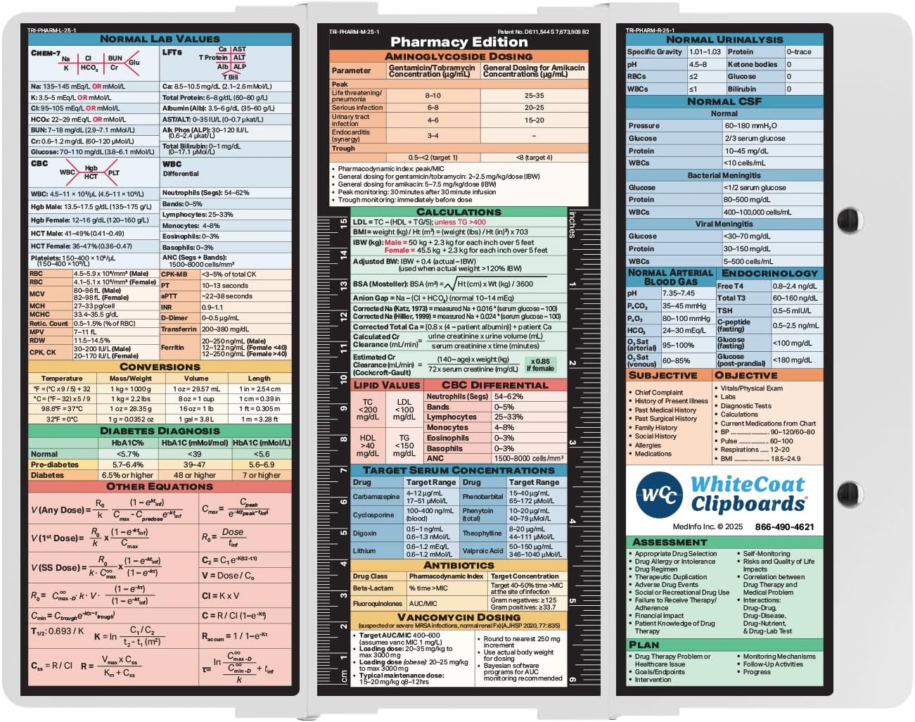 Whitecoat Clipboard® Trifold- Pharmacy Edition (White, Trifold)