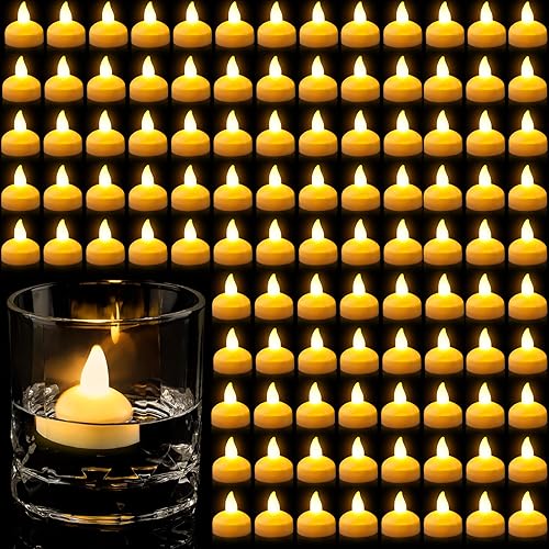 Miniatura 1 de 120 velas flotantes sin llama velas LED flotantes impermeables luces blancas cálidas funciona con pilas velas flotantes para centros de mesa boda
