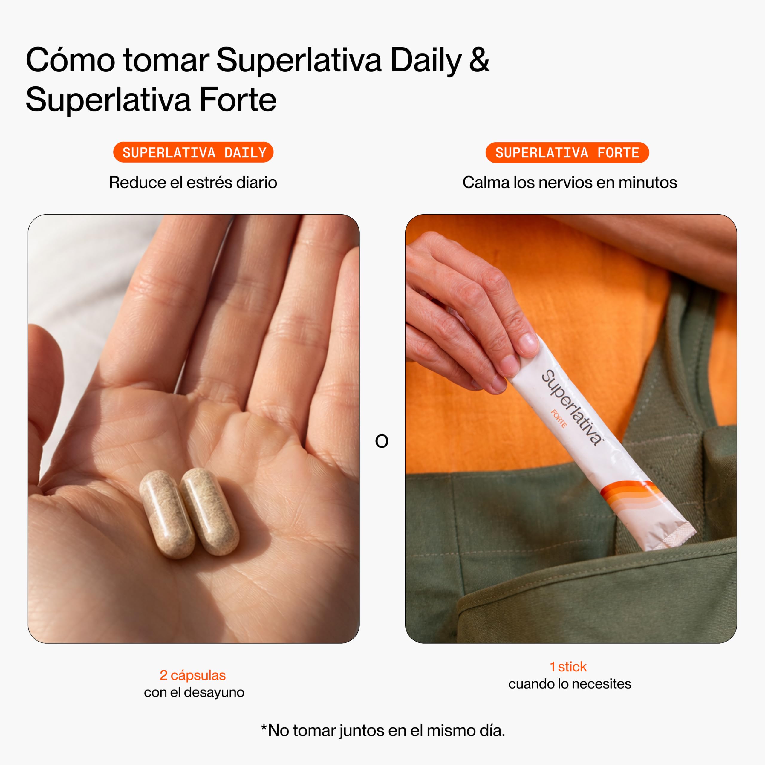 Superlativa Pack Antiestrés Daily + Forte - Ashwagandha Sensoril y Shoden con Magnesio y Bacopa - Sueño, Ansiedad y Energía - Cápsulas + Stick Líquido