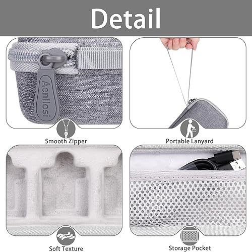 Miniatura 3 de Aenllosi Estuche rígido para Rode Wireless MEGO IIIGO II Sistema de micrófono inalámbrico digital compacto de doble canal (gris)