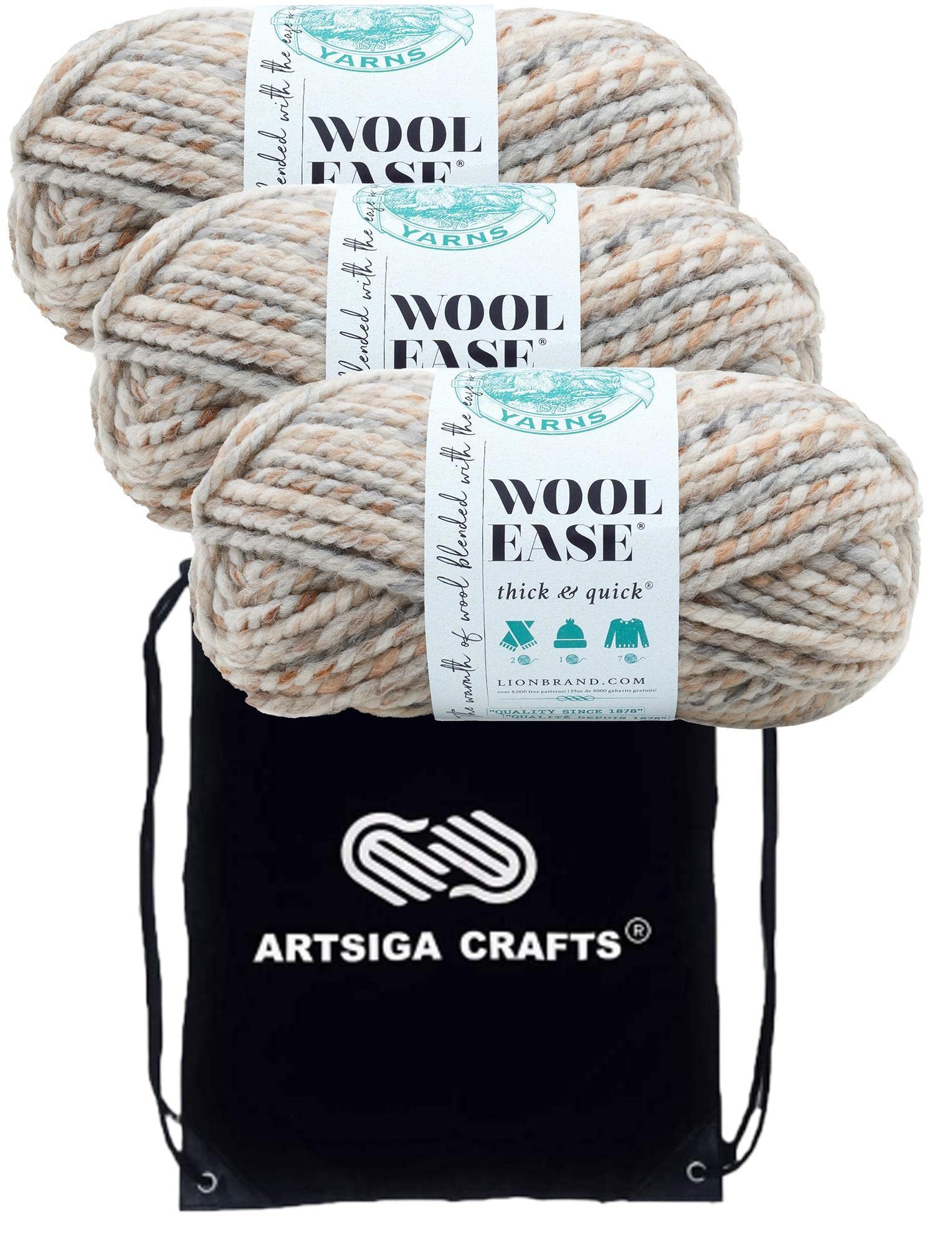 Amazon.com: Lion Brand Wool Ease Thick & Quick Fossil 640