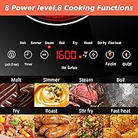 Vista 6 de Estufa eléctrica de 2 quemadores de 110 V, 2000 W, encimera eléctrica empotrada e incorporada, cocina eléctrica enchufable de 24 pulgadas, 8 niveles