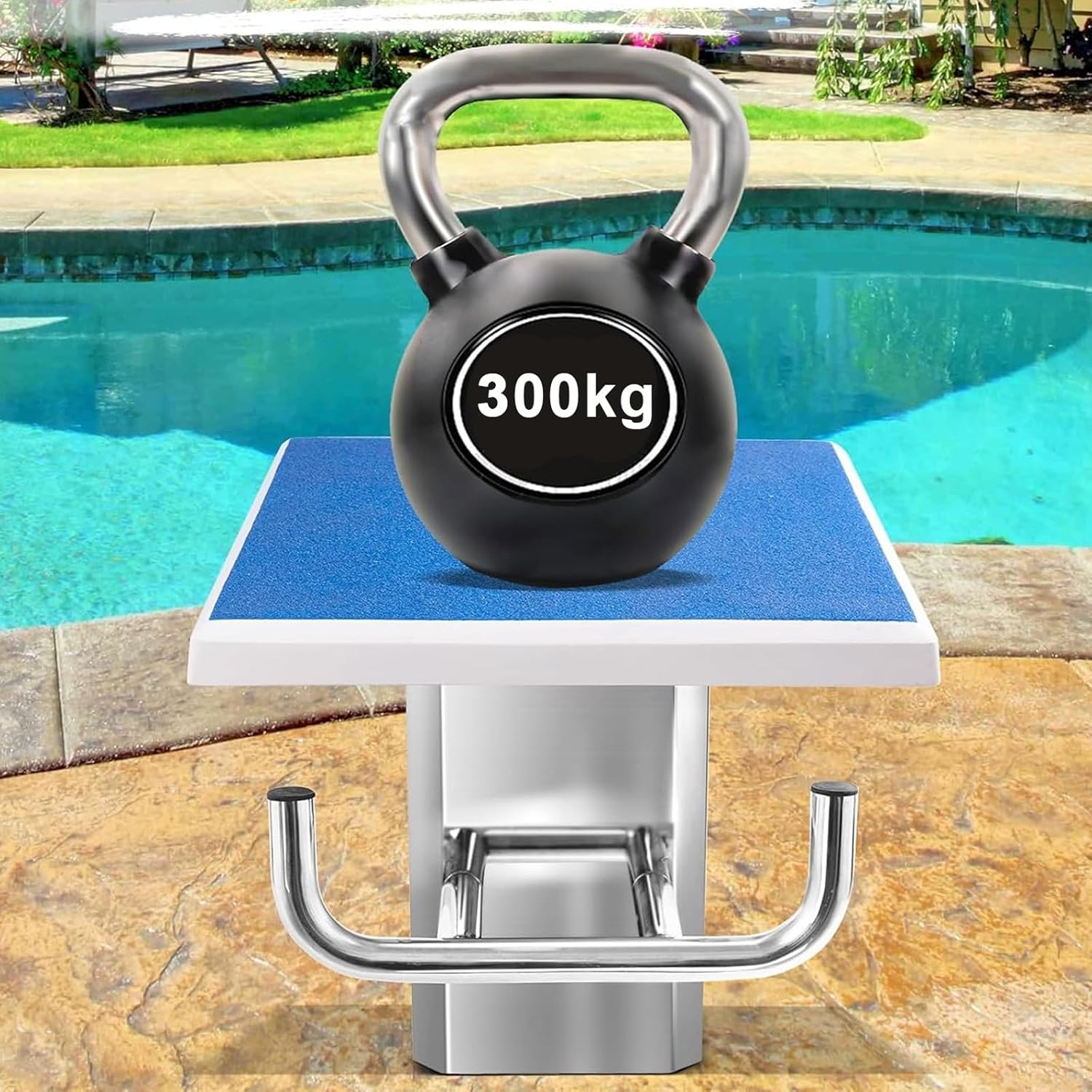 Pool Diving Platform, 304 Stainless Steel Diving Board with Anti-Slip Countertop, Indoor Outdoor Pool Jump Board, with Fittings, for Competition