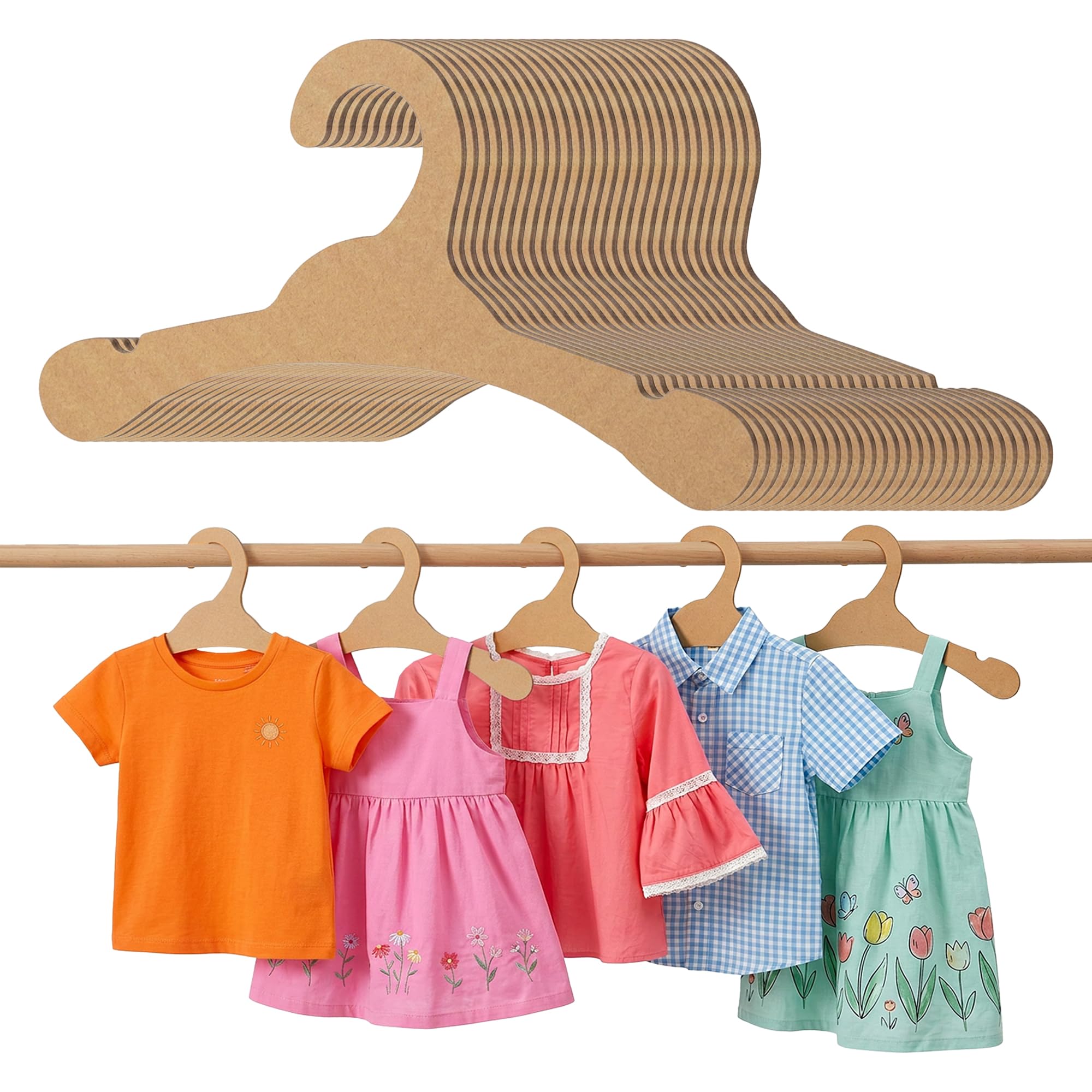 Cintres en carton bébé x32 écologiques et durables pour ranger ses habits