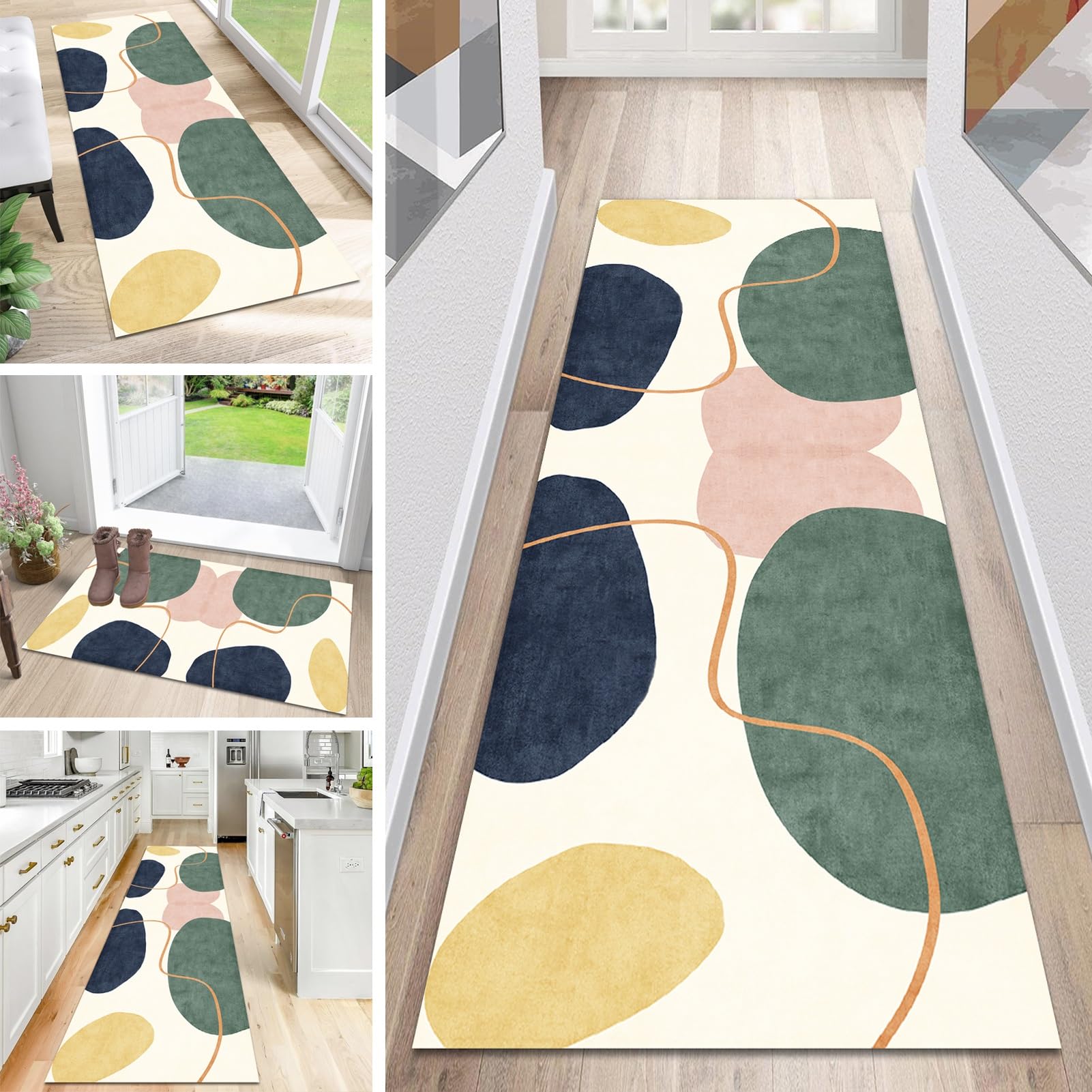 Hamankim Alfombra de Pasillo nórdica, Antideslizante, Lavable, Muy Larga, alfombras estrechas para Entrada, Cocina, lavadero, 100 cm, 1,5 m, 2 m, 250 cm, 300 cm, 4 m, 5 m, 6 m (Size : 80×600cm)