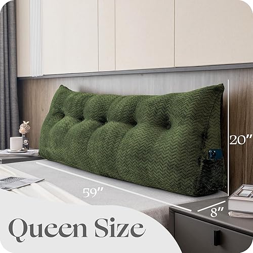 Miniatura 2 de Cabecera triangular grande, respaldo de cuña y soporte de posicionamiento, almohadas de lectura, almohadas de cuña para cama de día con funda