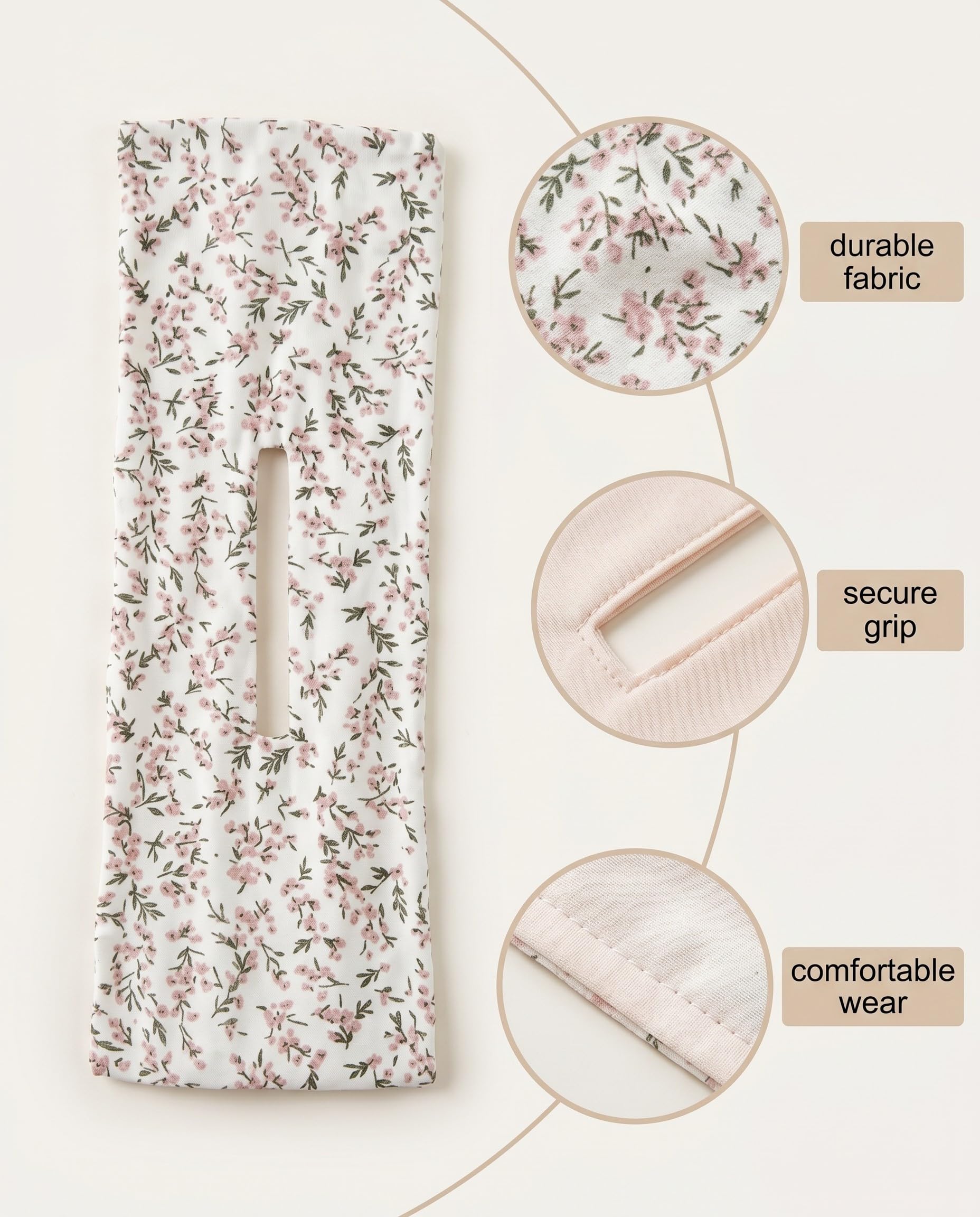 Fermagli Chignon Facile per Capelli 3 Pezzi Beige, Khaki, Motivo Floreale. Creatore Ciambella Senza Calore per Acconciature Veloci Eleganti Donna e Ragazza.