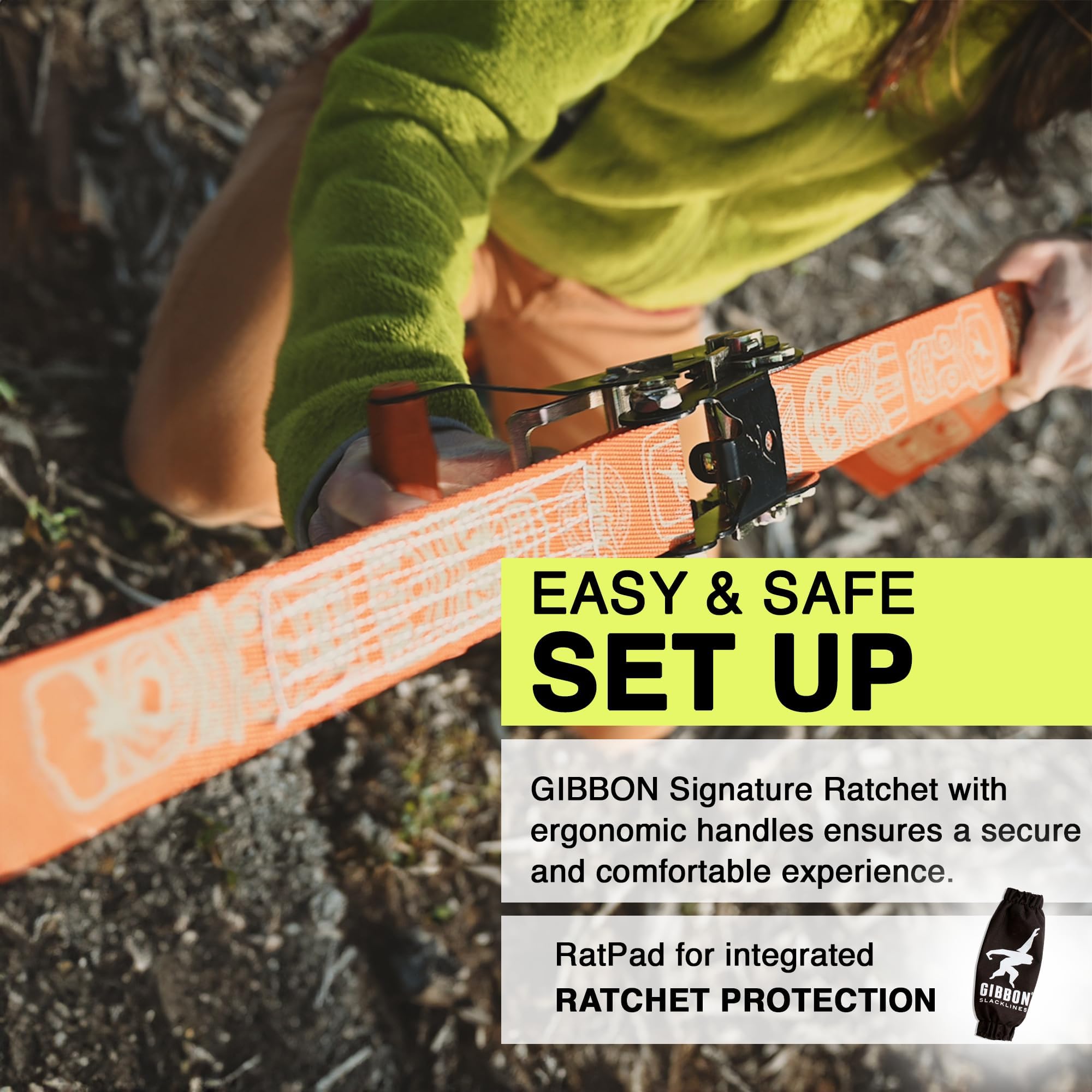 Gibbon Slacklines Travel Line con Treewear Slackline-Set, Sin género, Brown, L