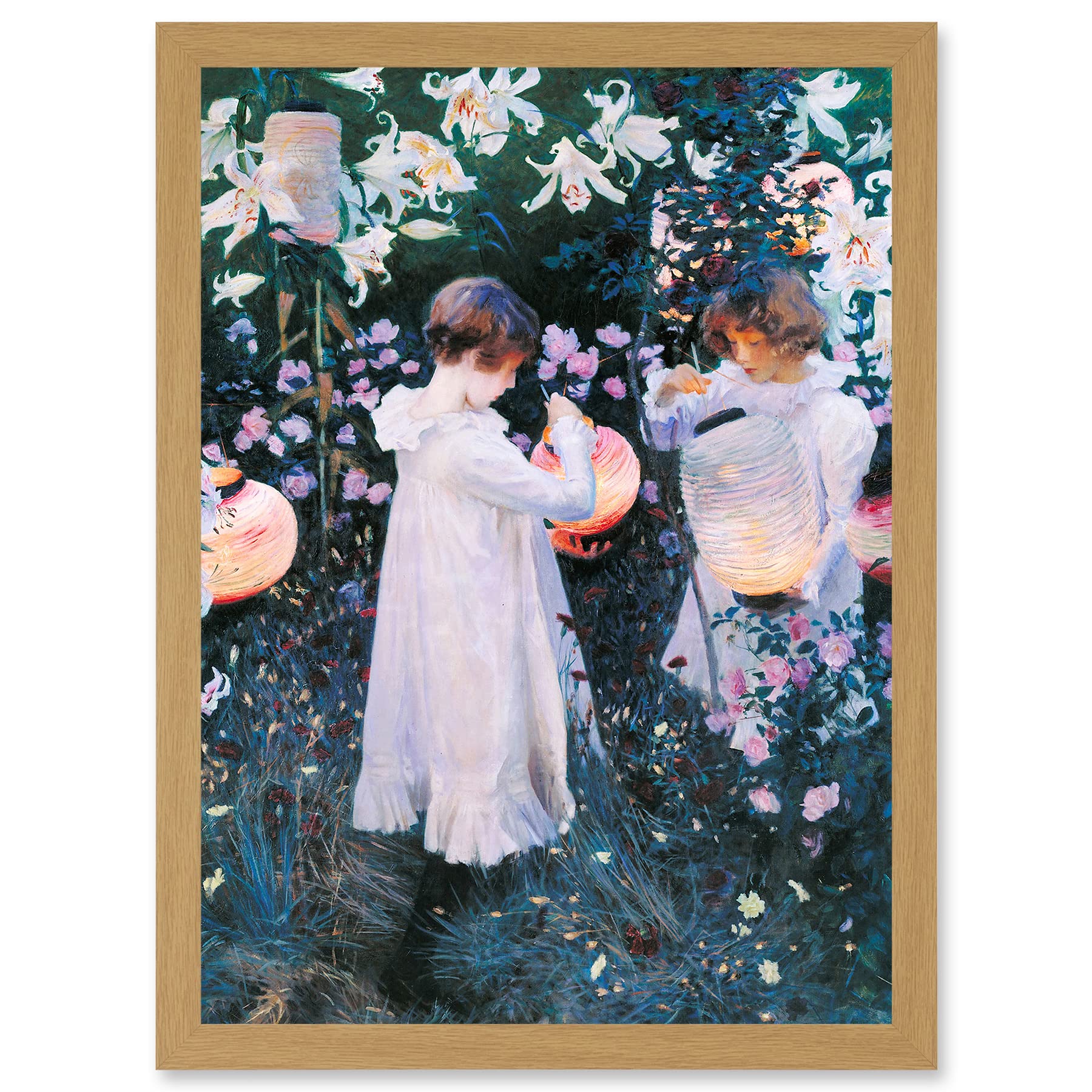 Artery8 John Singer Sargent Carnation Lily Rose Painting A4 Artwork Framed Wall Art Print