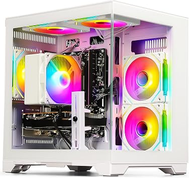 Gaming PC Desktop Computer - Ryzen 5 4500, Radeon RX 6500XT 4GB, 16GB DDR4 RAM, 512GB NVME SSD, Prebuilt Tower for 1080P Gaming, Streaming, School & Home Office White