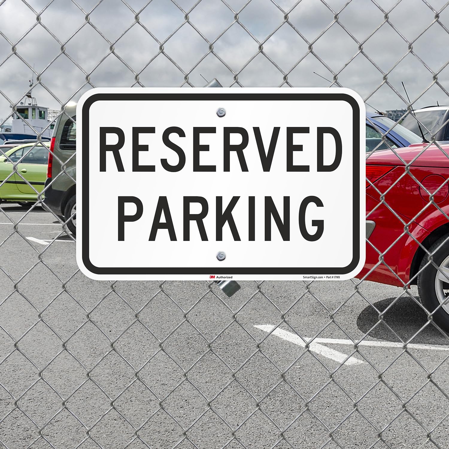 SmartSign Paquete de 2 letreros de estacionamiento reservado, 12 x 18 pulgadas, aluminio inoxidable de 63 mil para exteriores, material reflectante laminado 3M, resistente a la decoloración, esquinas