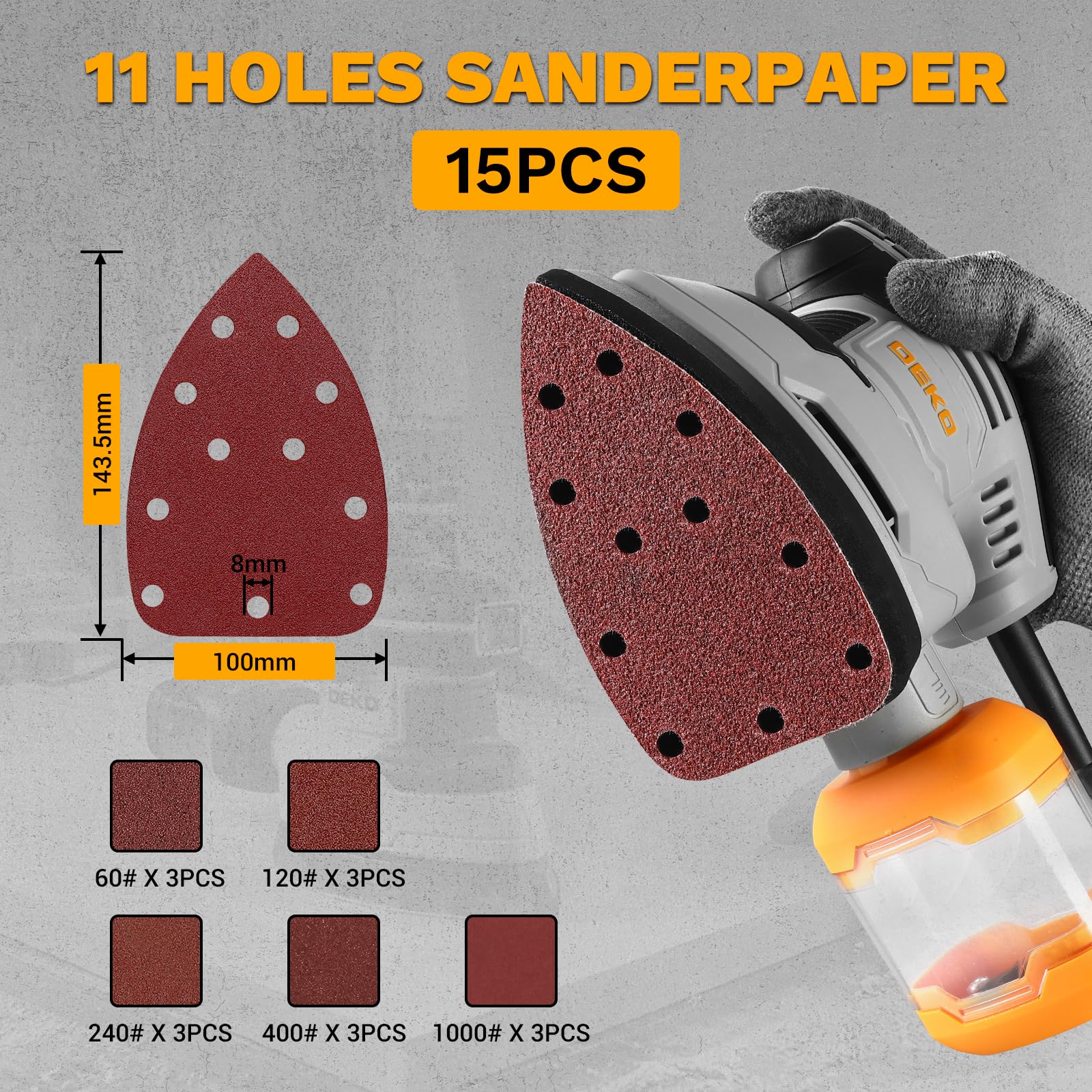 DEKOPRO Detail Sander - Electric Mouse Sander -6