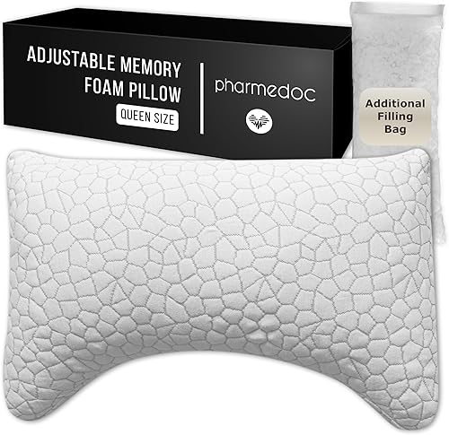 Pharmedoc Almohadas de espuma viscoelástica - Almohada para dormir de lado - Almohada curvada - Almohada arqueada - Almohada de cuello para aliviar disponible en Yaxa Peru