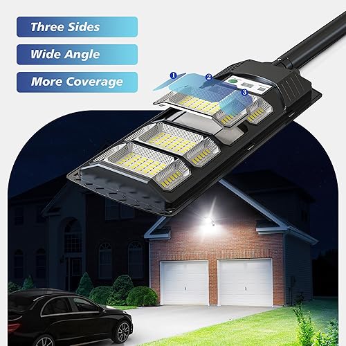 Miniatura 5 de Luces solares impermeables para exteriores, luces de inundación gran angular de 320 para exteriores, del atardecer al amanecer, IP66, sensor de
