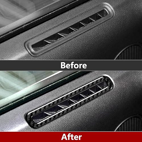 Miniatura 3 de Cubierta de calcomanía para salida de ventilación de aire para Ford Mustang 2015 2016 2017 2018 2019 2020 2021 2022 2023 Accesorios de fibra de