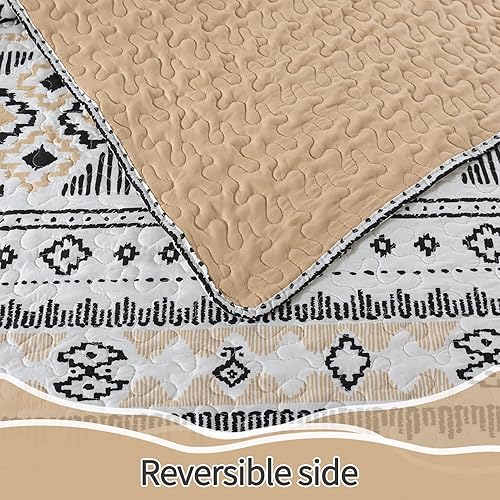 Vista 70 de BEDIFANY - Juego de colcha de algodón, tamaño queen, ligera, de estilo bohemio, suave, para decoración de la cama en todas las estaciones