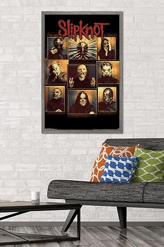 Miniatura 40 de Trends International Slipknot - Póster de pared a prueba de balas, 34 pulgadas de largo x 22.4 W, paquete de póster y clip prémium Paquete de póster