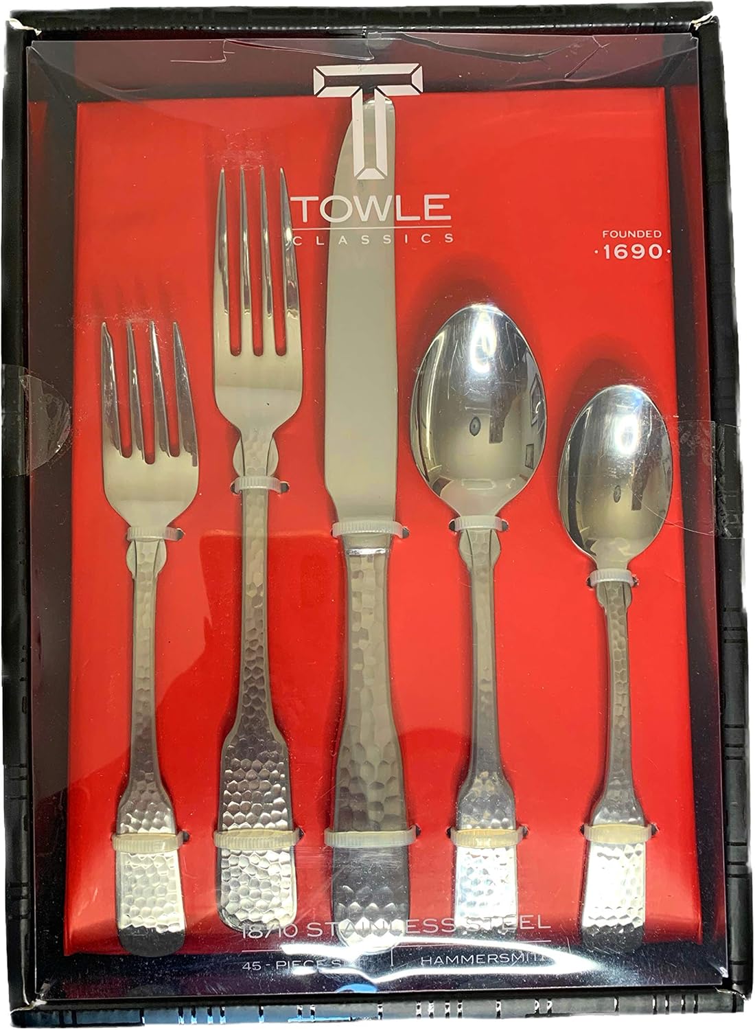Towle Hammersmith 18/10 Stainless Steel 45 Piece Flatware Set - Service for 8