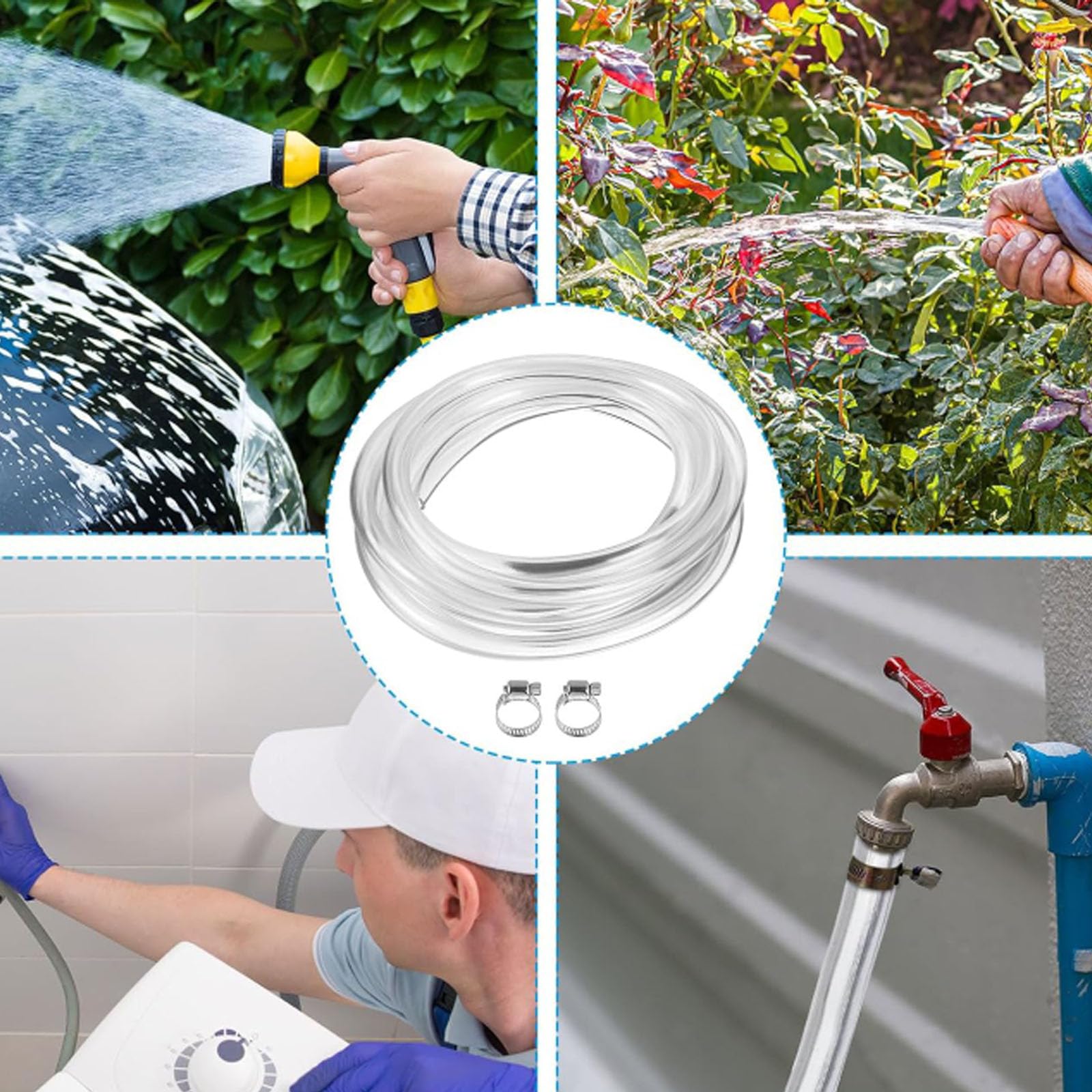 MECCANIXITY Clear PVC Tubing Hose - 8mm ID, 12mm OD, 2 Meter Length - Flexible For Water, Air, Oil Lines - View #9