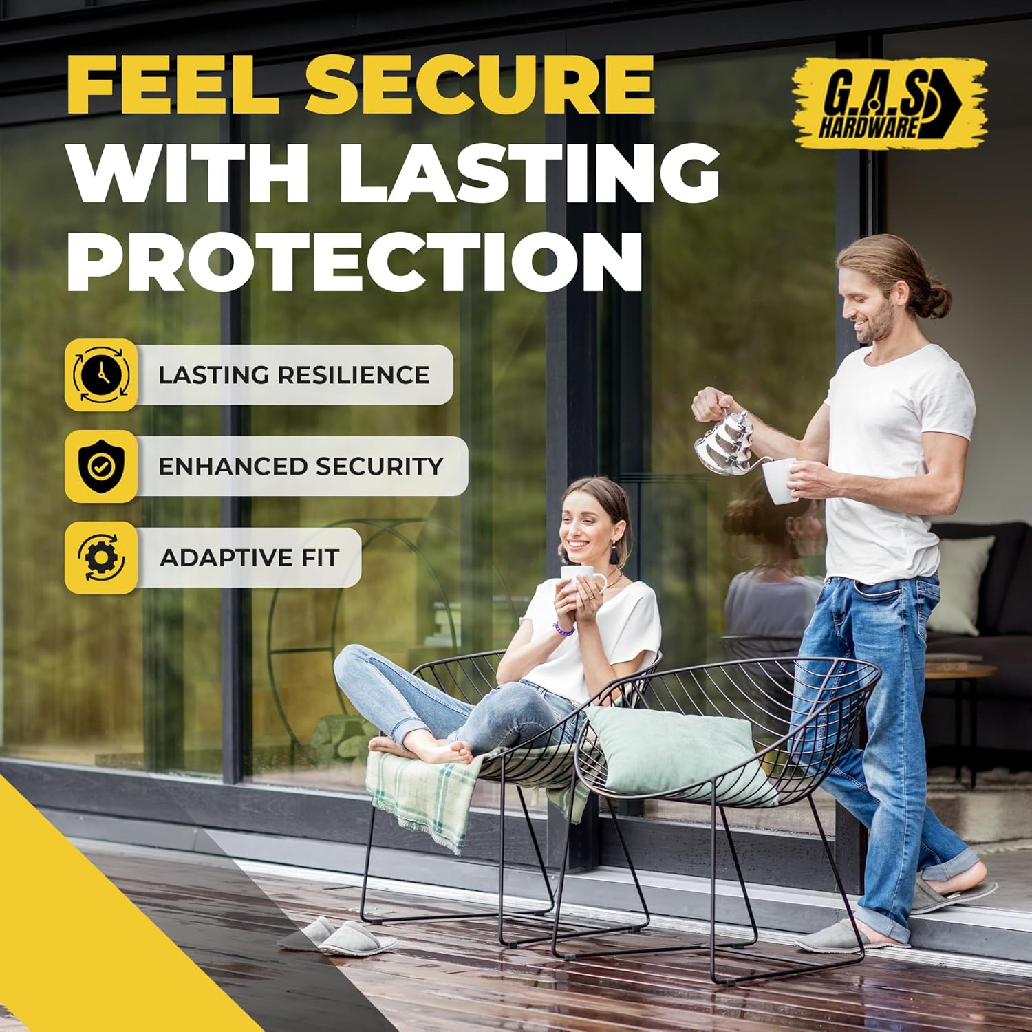 10" Sliding Patio Glass Door Dual Point Mortise Lock Replacement with Faceplate with 9-7/8" Hole Spacing - Locking Mechanism for Center Latch Hole - Replace Door Hardware Security