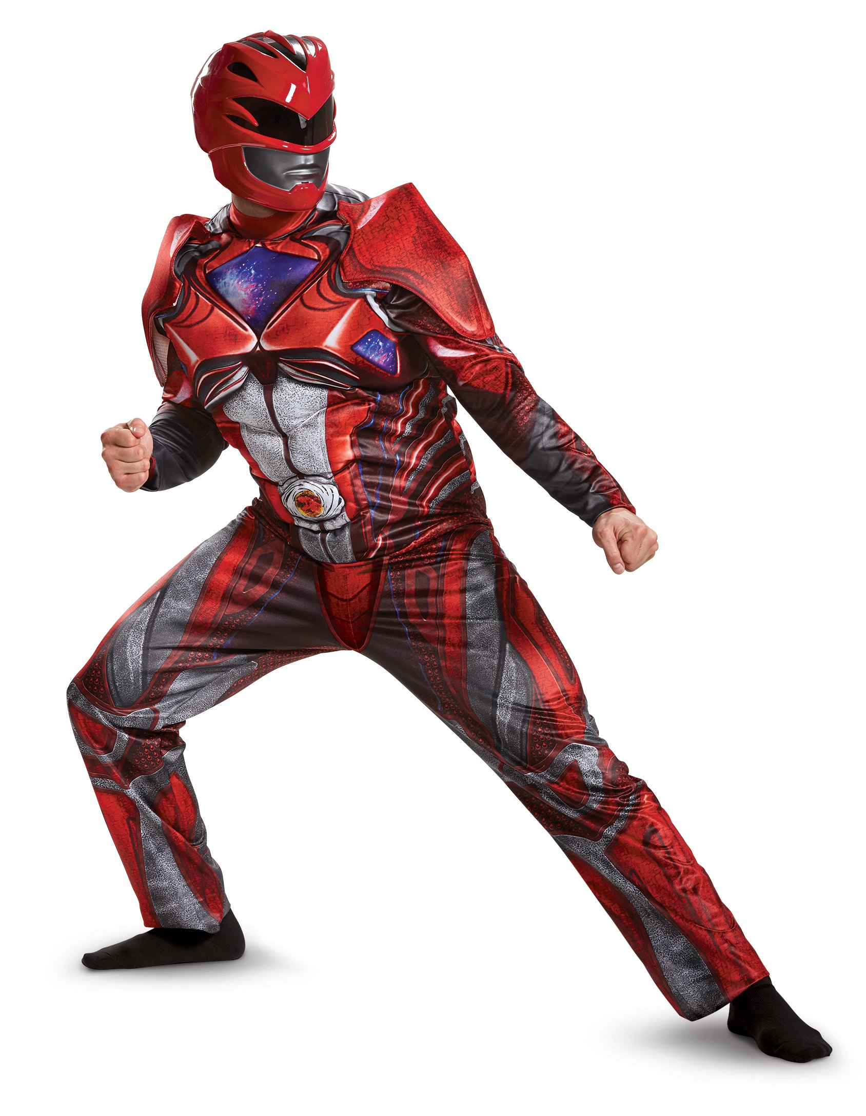 Power Rangers Movie Red Ranger Deluxe Mens Fancy dress costume X-Large