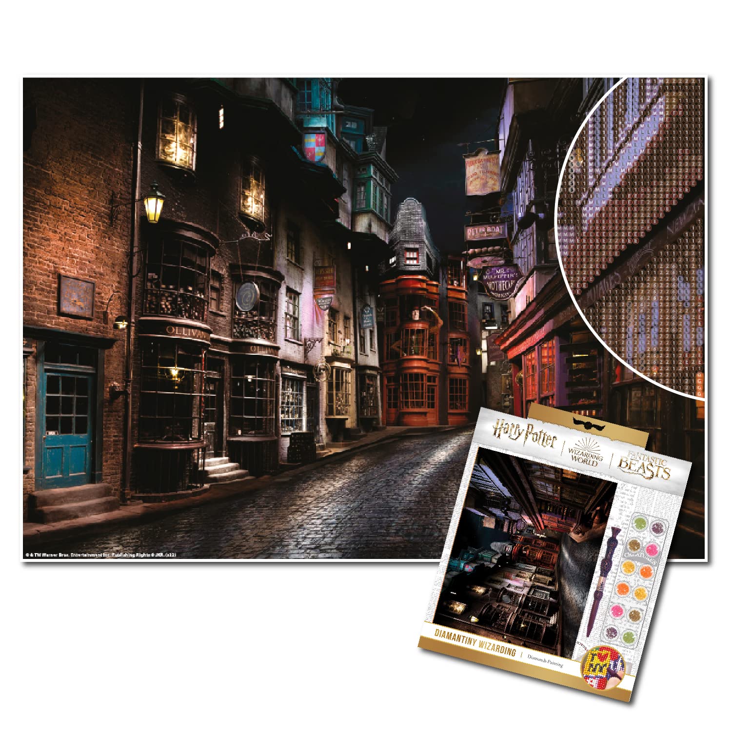 Diamantiny Harry Potter Landscape Poudlard Kit de création de mosaïque Activité Crystal Art 1 peinture diamant A4 Multicolore 21 x 29,7 cm 21003