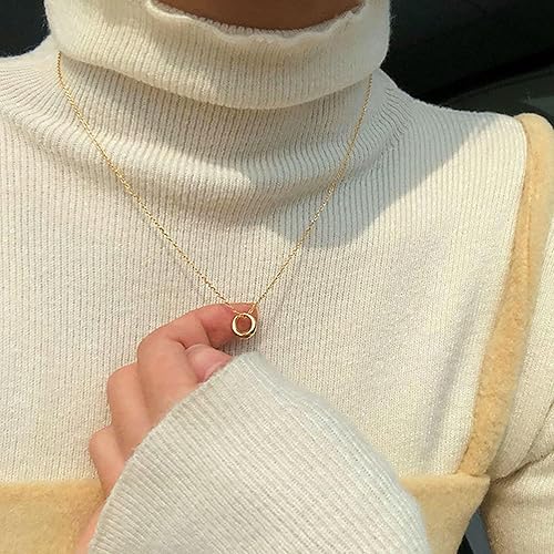 Miniatura 3 de LLWOM Collar de oro para mujer, collar de estrella de David con circonita cúbica chapada en oro de 14 quilates, collar contra el mal de ojo, collar