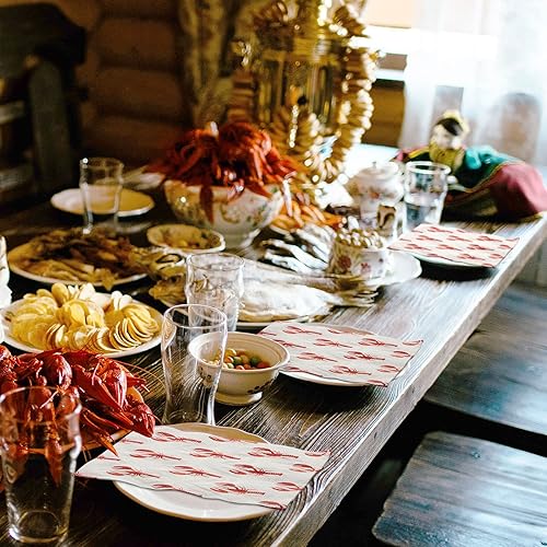 Miniatura 6 de 100 servilletas de langosta desechables de 2 capas de cangrejo de cangrejo para cena de verano, picnic, barbacoa, cangrejo, cóctel, servilletas de