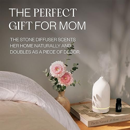 Miniatura 4 de Vitruvi Difusor de piedra, difusor ultrasónico de aceite esencial de cerámica para aromaterapia  Difusor de cerámica, difusores para el hogar,