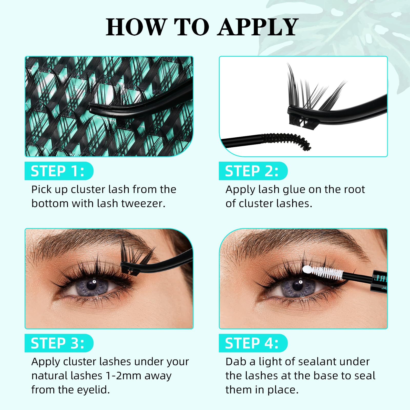 Ciglia Finte Manga 168Pcs Ciglia Finte Ciuffetti Wet Look Ultra-Sottile Lash Band Estensioni ciglia Spiky Anime Ampio Span Lashes (Kitten, D-10mm)