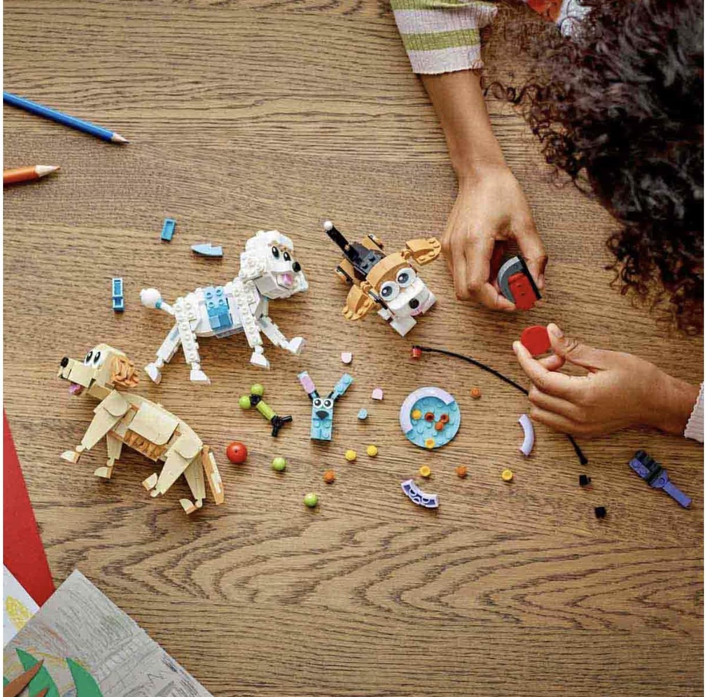 Lego 31137 Creator 3-in-1 Adorable Dogs Dachshund Pug Poodle Toy Construction Toy for Children Age 7+ Gift for Dog Lovers