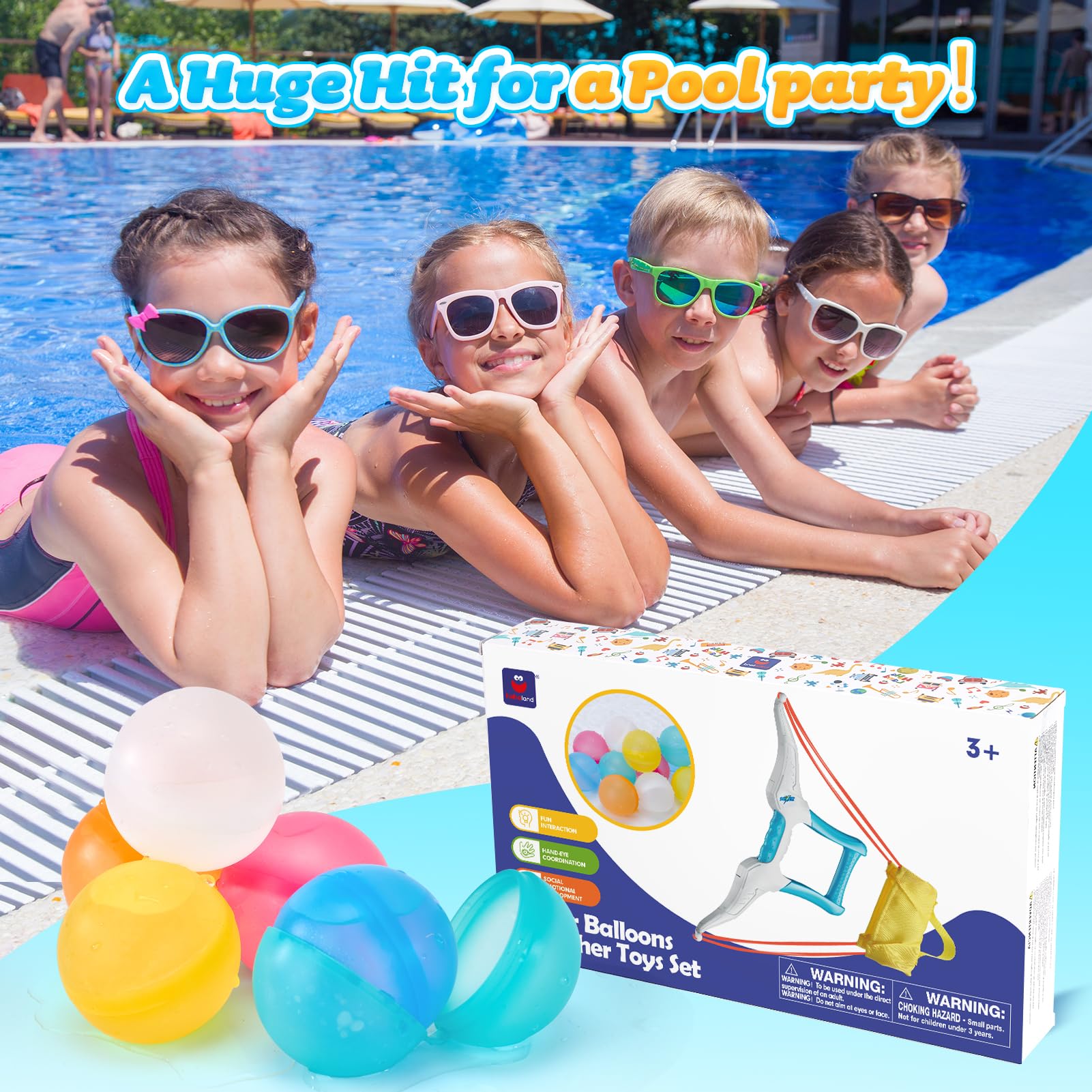 Reusable Water Balloons For Kids - 24 Pack Latex-Free Silicone, Quick Fill, Self Sealing With Mesh Bag