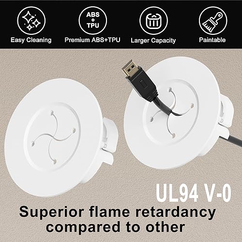 Miniatura 5 de Ocultador de cable para TV de montaje en pared, kit de organización de cables de pared para gran capacidad, cable de pared oculto detrás de la