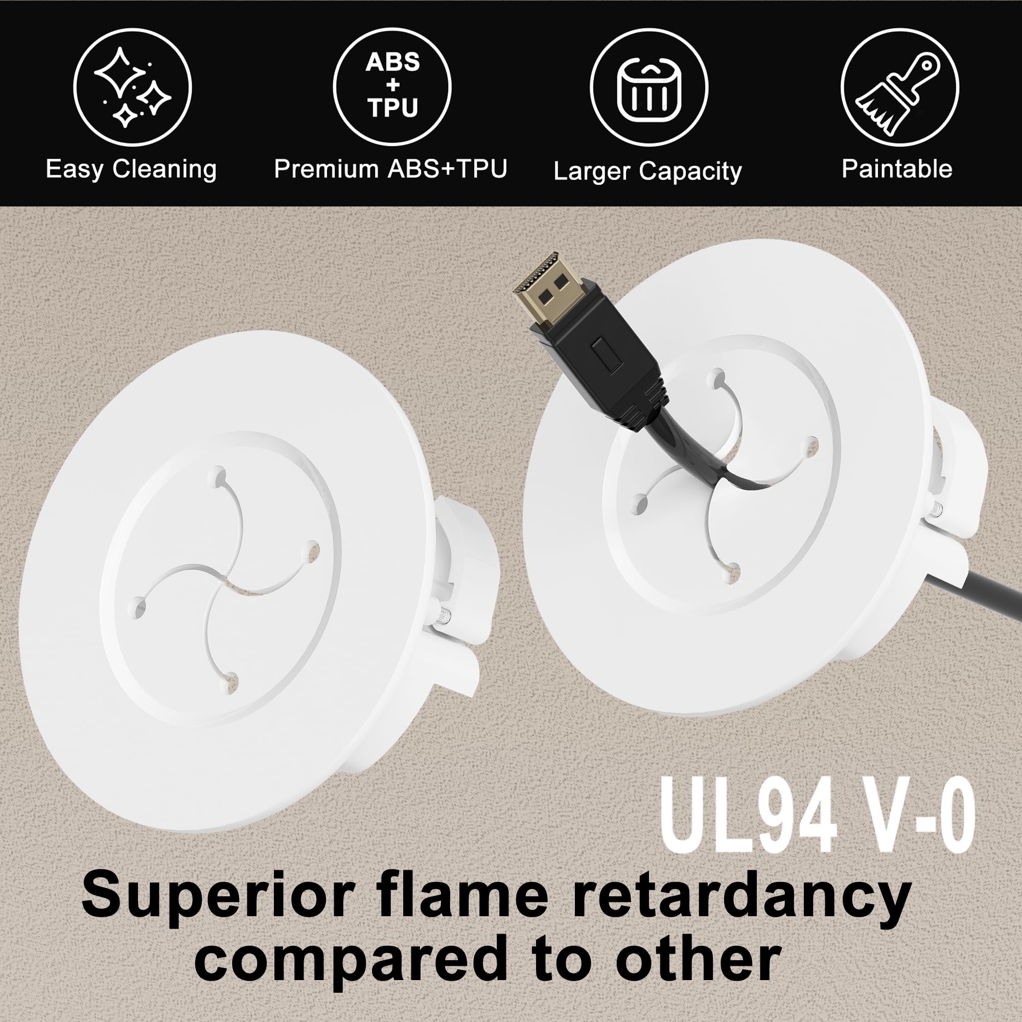 LEENUE In Wall Cable Management Kit For Wall Mounted TV, Slim Round