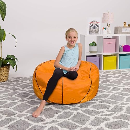 Miniatura 137 de Posh Funda de Silla Puf Rellenable para Almacenamiento de Animales de Peluche para Niños - Organizador de Juguetes Infantiles, Grande-38 - Lona