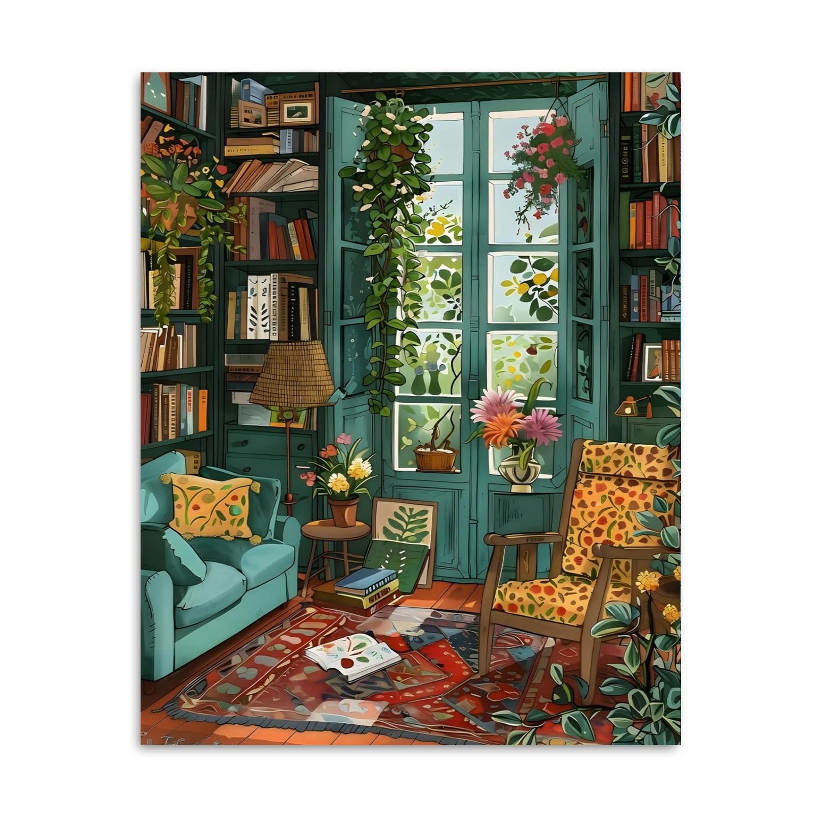 GOUGOUFAFA Malen nach Zahlen Erwachsene, Pflanzen Paint by Numbers, Pflanzen Malen Nach Zahlen für Erwachsene, Acrylfarben Handgemalt Ölgemälde Leinwand für Home Decor, 40x50cm
