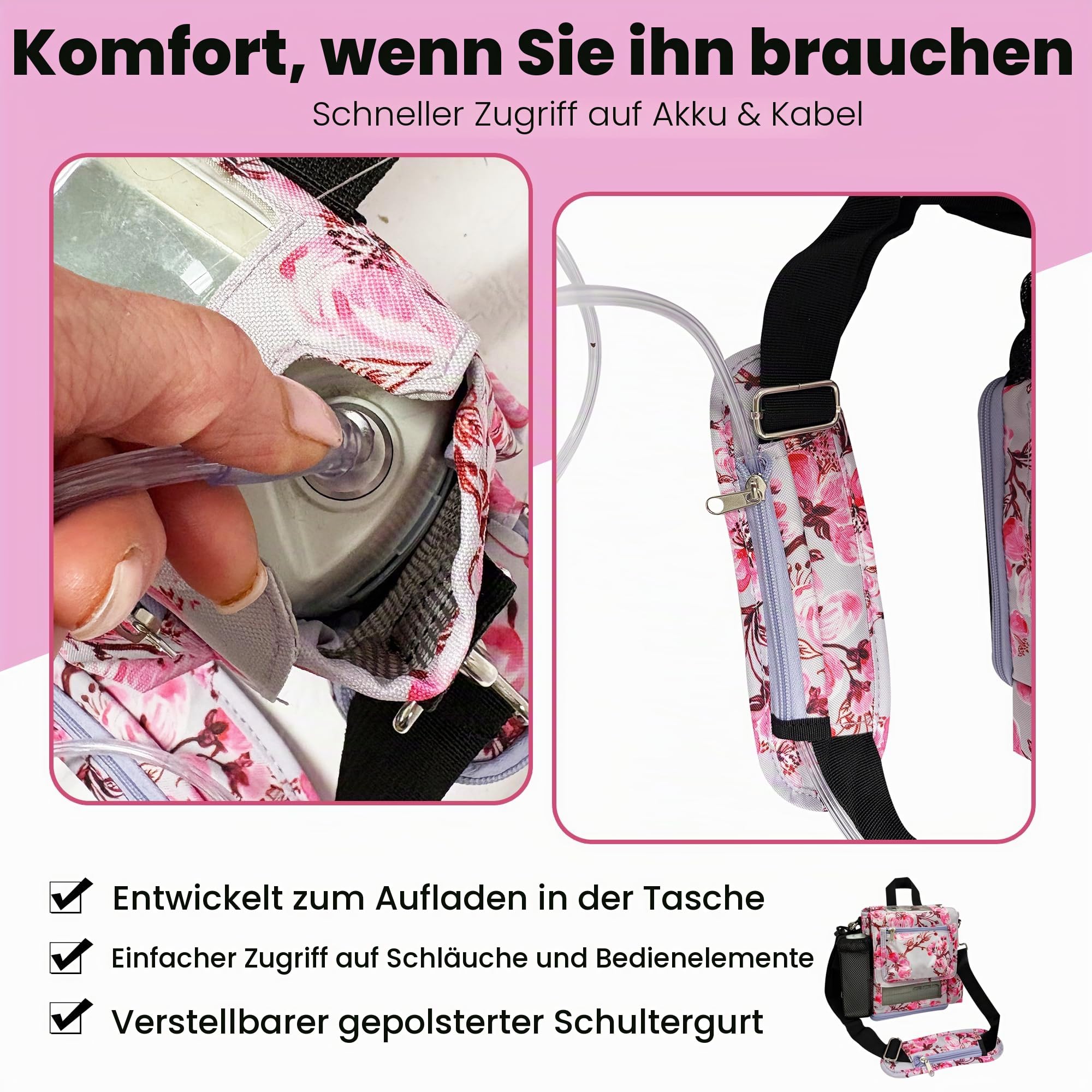 o2 tote Tragetasche für inog One G5, Rove 6, OxyGo Next POC, leicht mit Taschen, Mehrfarbig/Meereswellen, Einheitsgröße