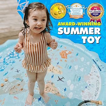 子供用スプリンクラープール、直径約152cm 水の夏向けおもちゃ Amazon | SplashEZ 3-in-1スプラッシュパッド、子供用