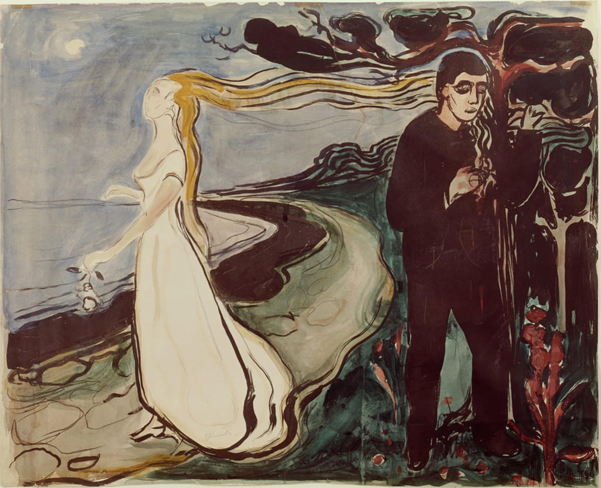 ARTXLXXBN Famous Painting Canvas Artwork Graffiti Print Separation by Edvard Munch Portrait Canvas Image for Home Decor 60x90cm