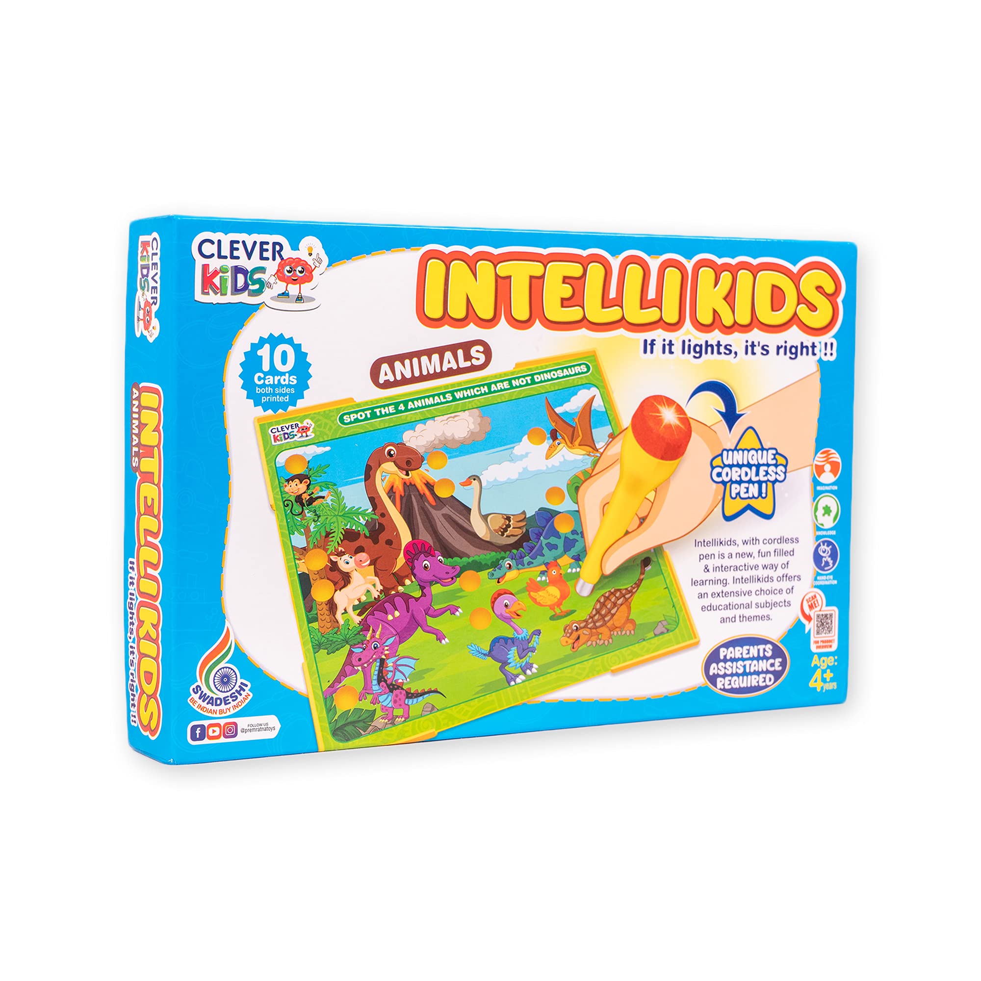 Ratnas Intellikids Animals A Perfect Electro Game. 10 Double Sided Printed Cards. If it Lights its Right. A Fun Way to Learn About Animals (B092SNFFLY) Amazon Price History, Amazon Price Tracker