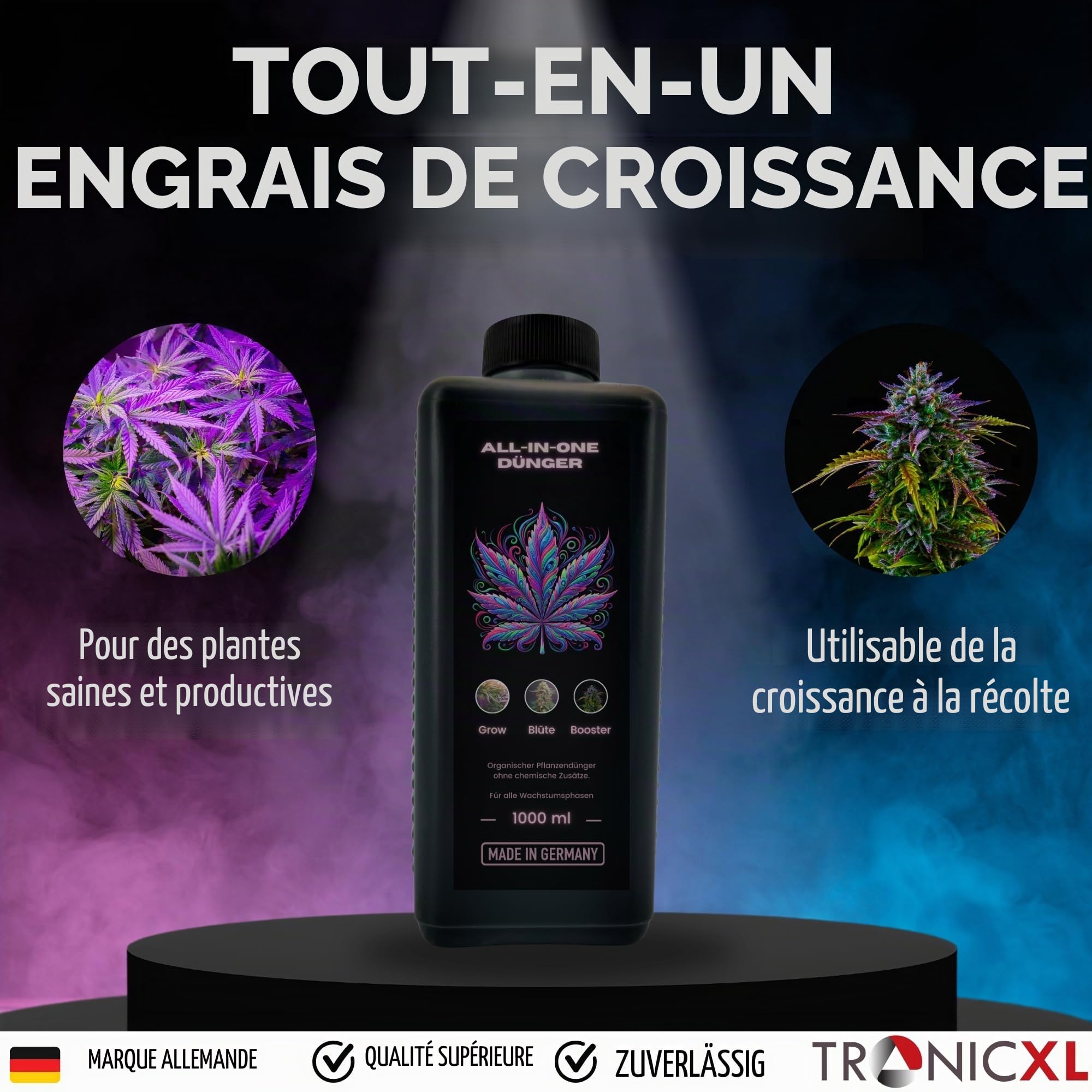 TronicXL Lot de 2 engrais tout en un pour BioBizz + 2 sacs Light Mix Grow Terre pour la culture et la floraison Lightmix Kit complet de culture Try Pack