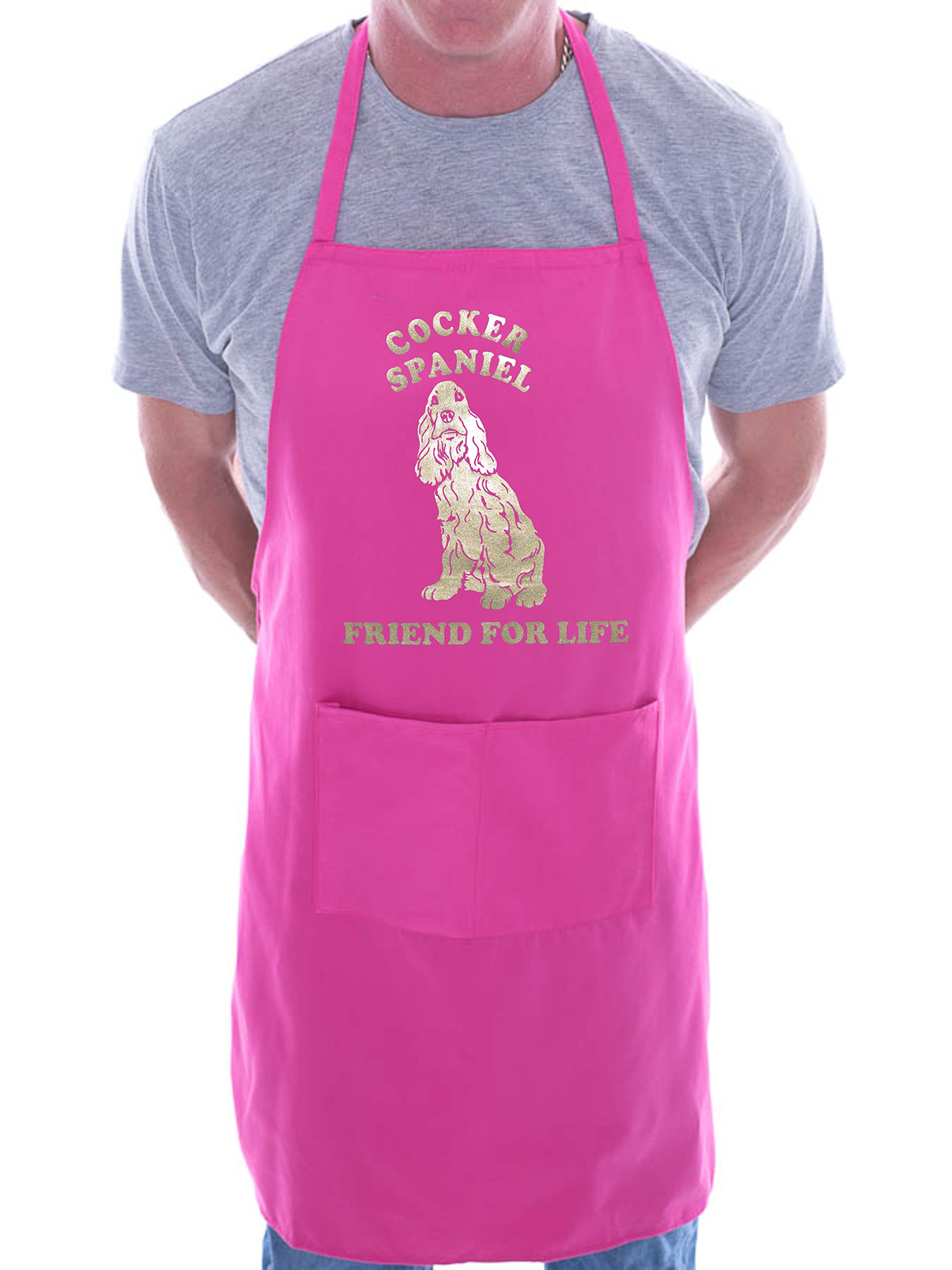 Print4u Men's Pink Cocker Spaniel Dog Lover Gift Bbq Cooking Funny Novelty Apron