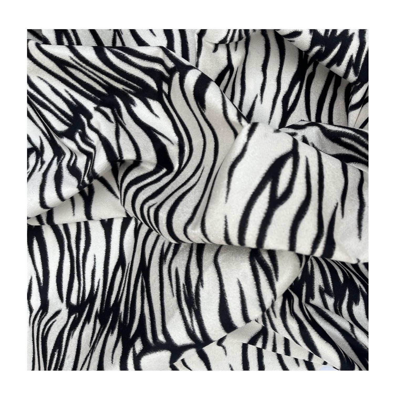 Frilt Unstitched White Tiger Velvet Fabric Bengal Tiger Cheeta Print Fur Fabric Decorative Cloth Material for Crafting Soft Toy Making, Fancy Dress, Jacket, Baby Photoshoot (58 Inch Wide Pana) (1 Mtr)-image-17